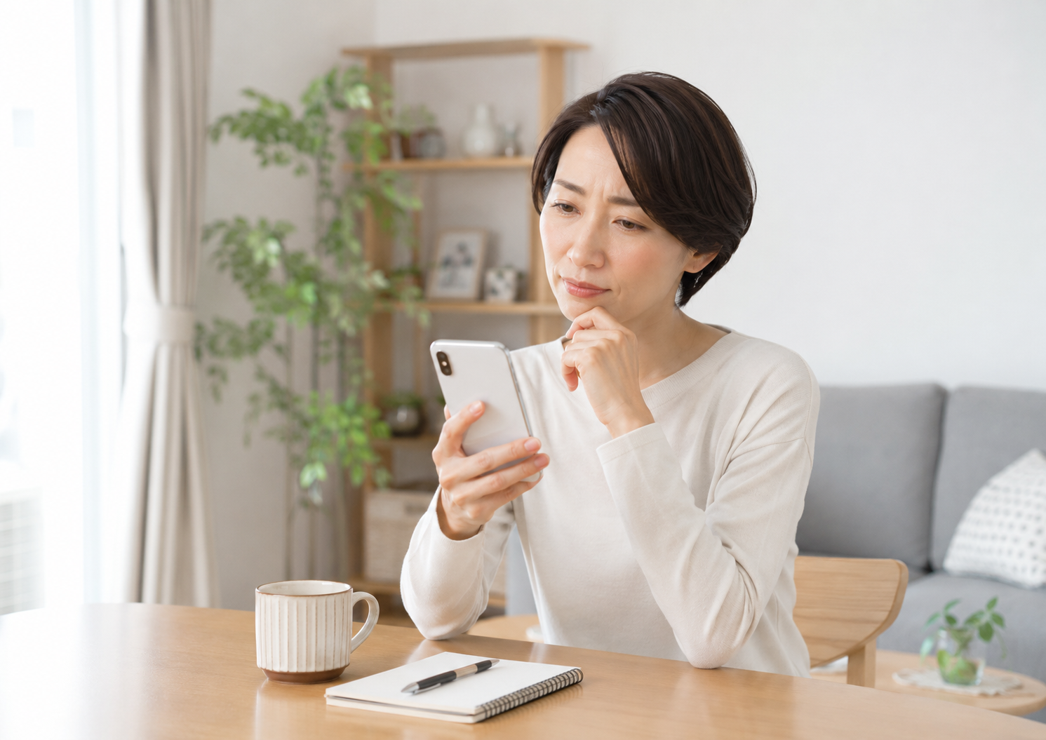 松本市で整体院を探してスマホ検索している人のイメージ